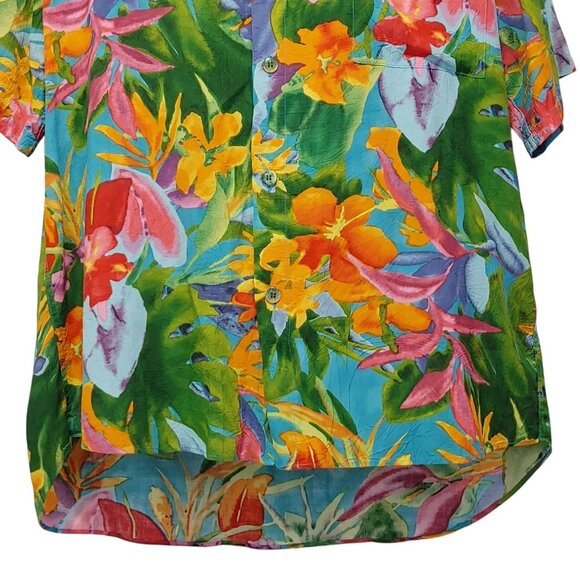 Vintage Jams World Hawaiian Shirt Tropical Bloom Men's XL (READ MEASUREMENTS IN - Picture 4 of 10
